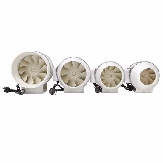 Ventilador de duto de ventilação centrífuga de plástico industrial /estufa com pressão negativa de 125 mm